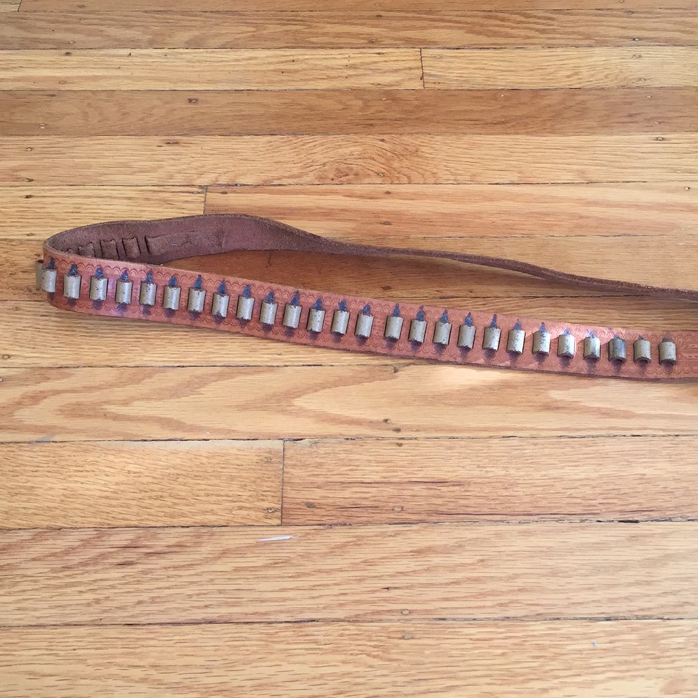 Vintage bullet belt with gold colored buckle